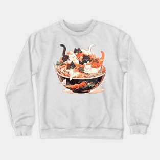 ramen and cats Crewneck Sweatshirt